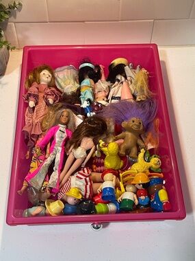 Vintage Kids Toys Lot—Sesame Street, Smurfs, Little People, Madame Alexander’s